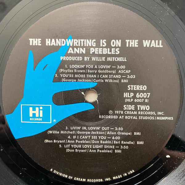Ann Peebles : The Handwriting Is On The Wall (LP, Album)