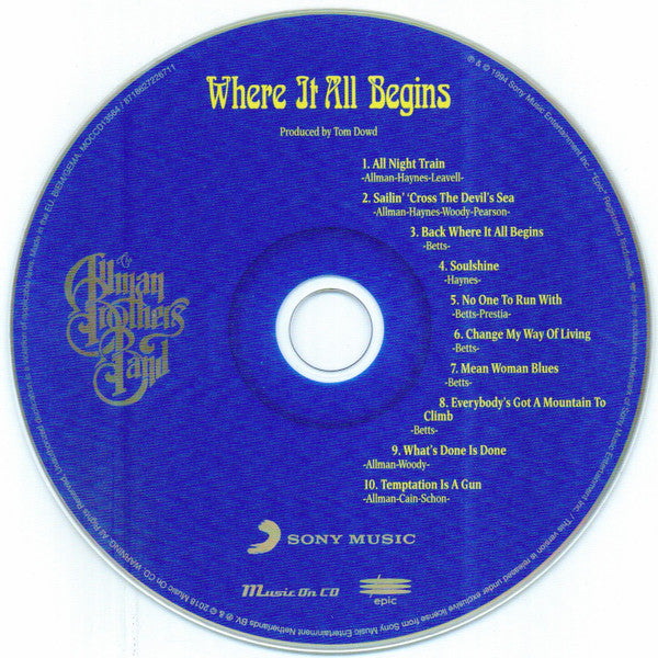 The Allman Brothers Band : Where It All Begins (CD, Album, RE)