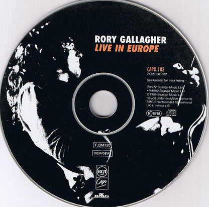 Rory Gallagher : Live In Europe (CD, Album, RE, RM)