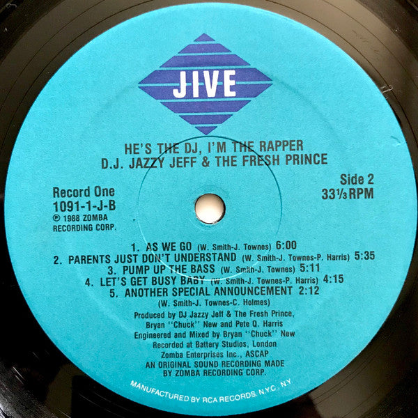 DJ Jazzy Jeff & The Fresh Prince : He's The DJ, I'm The Rapper (2xLP, Album)