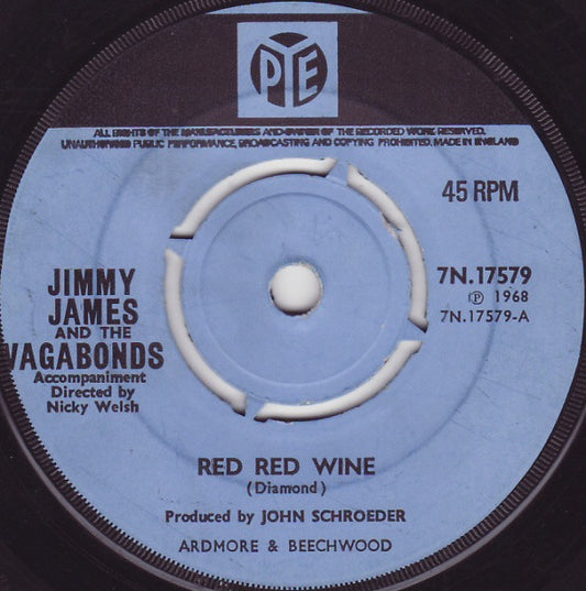 Jimmy James & The Vagabonds : Red Red Wine / Who Could Be Loving You (7", Single)
