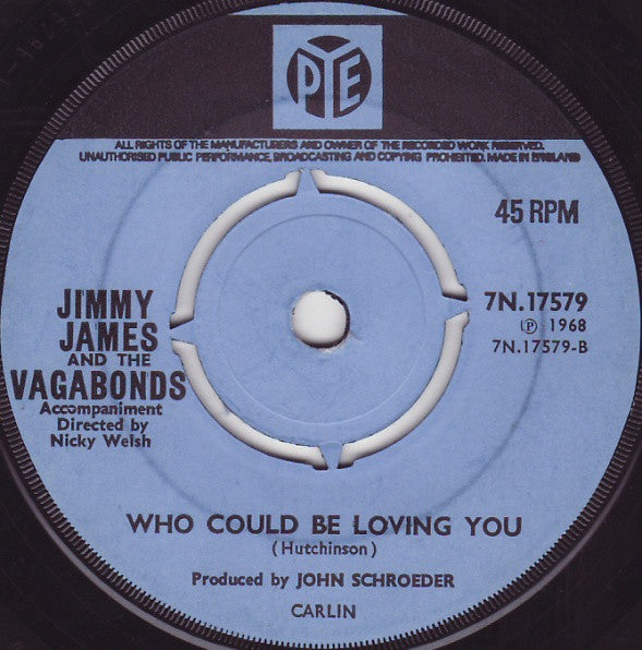 Jimmy James & The Vagabonds : Red Red Wine / Who Could Be Loving You (7", Single)