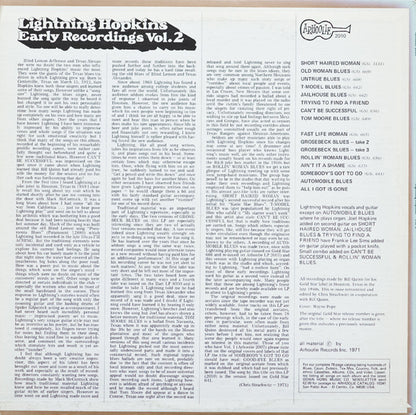 Lightning Hopkins* : Early Recordings Vol. 2 (LP, Comp, RE)