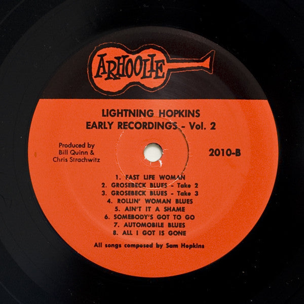 Lightning Hopkins* : Early Recordings Vol. 2 (LP, Comp, RE)