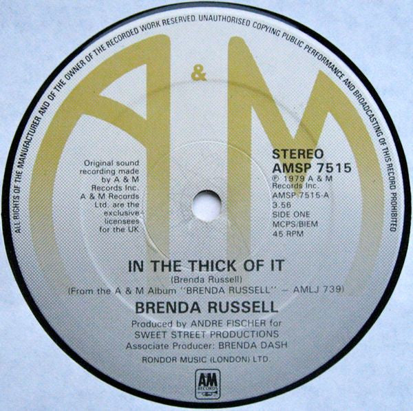 Brenda Russell (2) : In The Thick Of It / So Good, So Right (12")