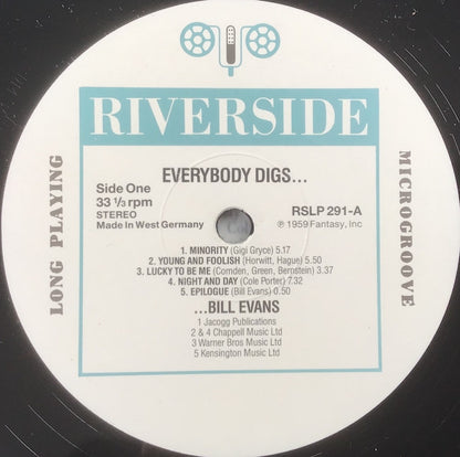 Bill Evans Trio* : Everybody Digs Bill Evans (LP, Album, RE)
