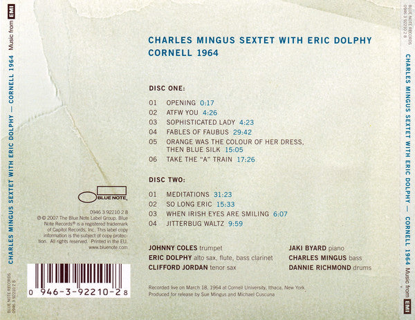 Charles Mingus Sextet With Eric Dolphy : Cornell 1964 (2xCD, Album)