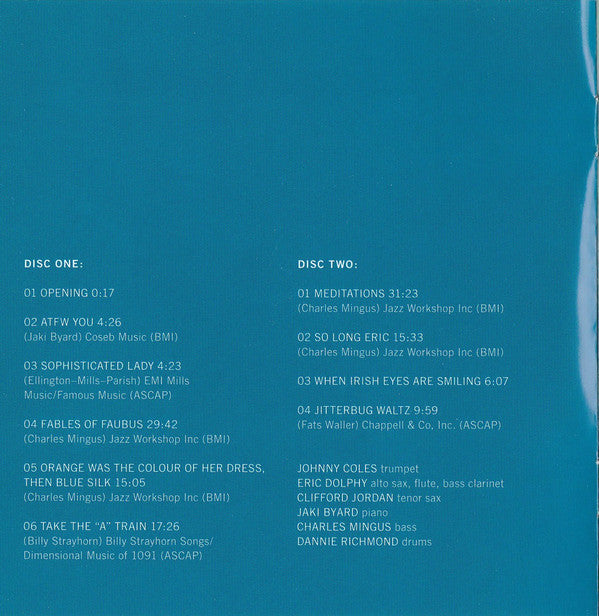 Charles Mingus Sextet With Eric Dolphy : Cornell 1964 (2xCD, Album)