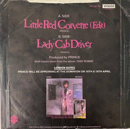 Prince : Little Red Corvette (7", Single)
