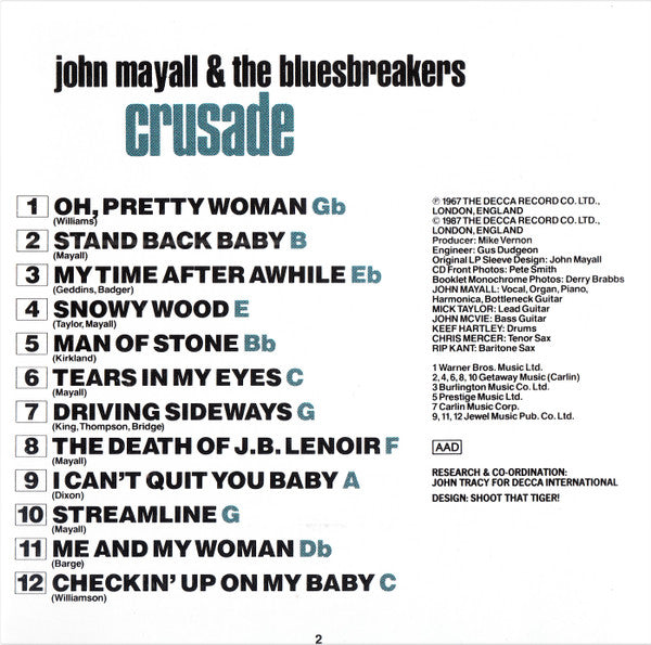 John Mayall & The Bluesbreakers : Crusade (CD, Album, RE, RM)