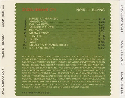 Zazou, Bikaye and CY1 : Noir Et Blanc (CD, Album, RE)
