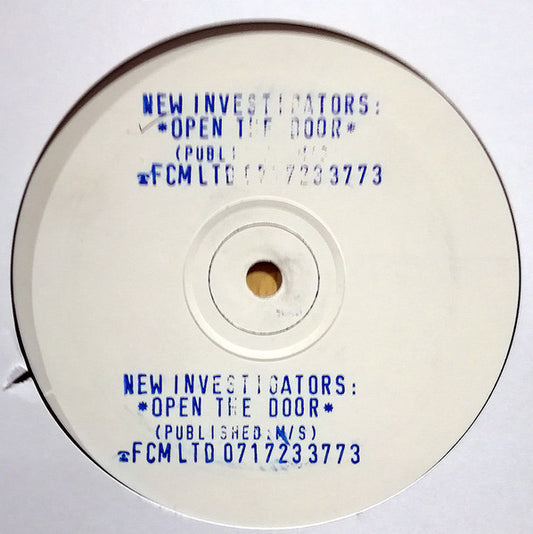 The New Investigators : Open The Door (12", Promo, W/Lbl)