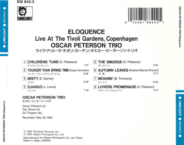 The Oscar Peterson Trio : Eloquence (CD, Album, RE)