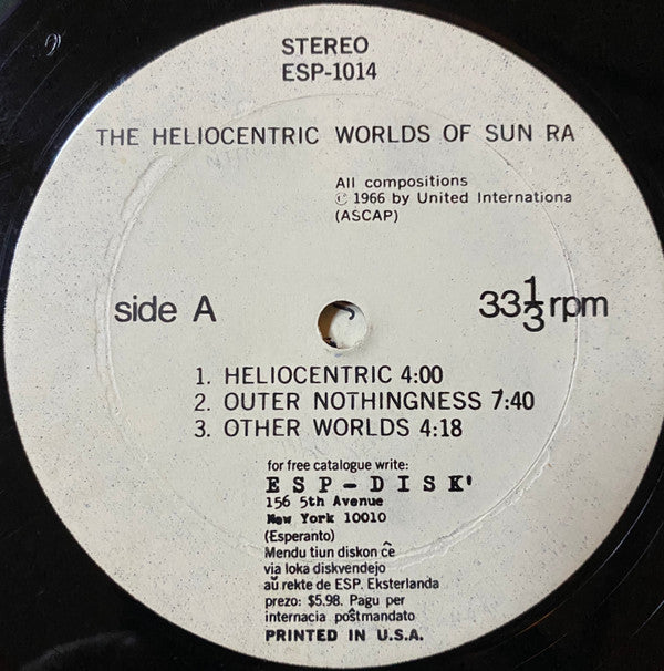 Sun Ra : The Heliocentric Worlds Of Sun Ra, Vol. I (LP, Album, RP)