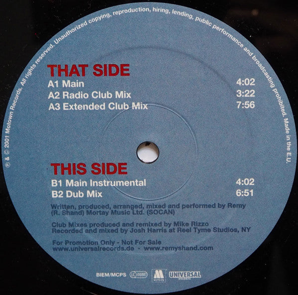 Remy Shand : Take A Message (12", Promo)
