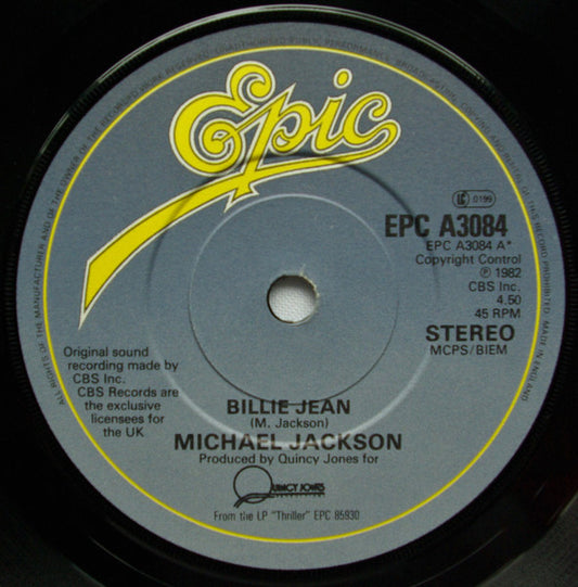 Michael Jackson : Billie Jean (7", Single, Pap)