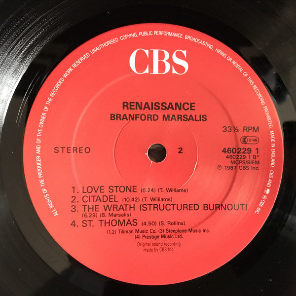 Branford Marsalis : Renaissance (LP, Album)