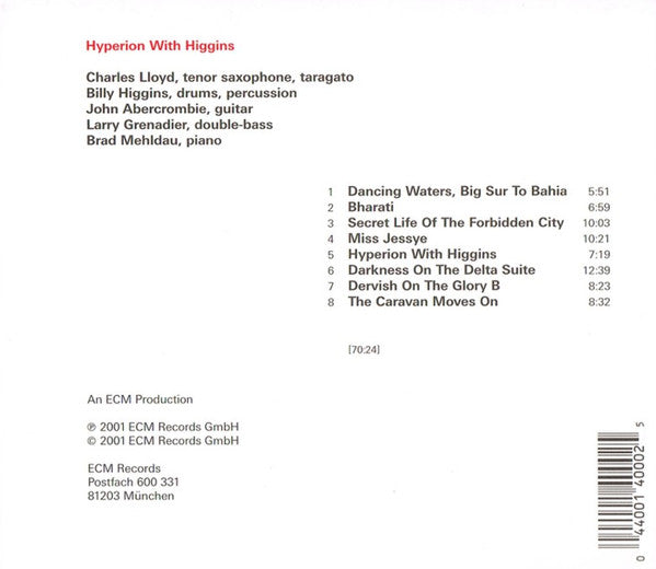 Charles Lloyd : Hyperion With Higgins (CD, Album)