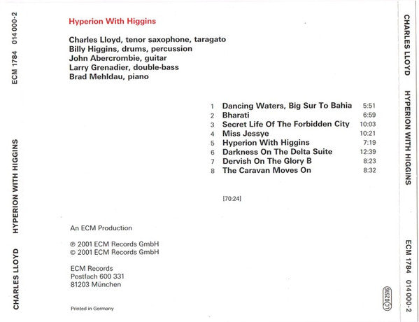 Charles Lloyd : Hyperion With Higgins (CD, Album)