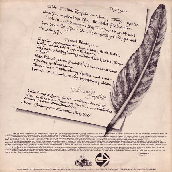 Barry Biggs : Sincerely! (LP, Album)