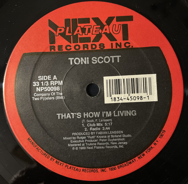 Toni Scott* : That's How I'm Living (12")