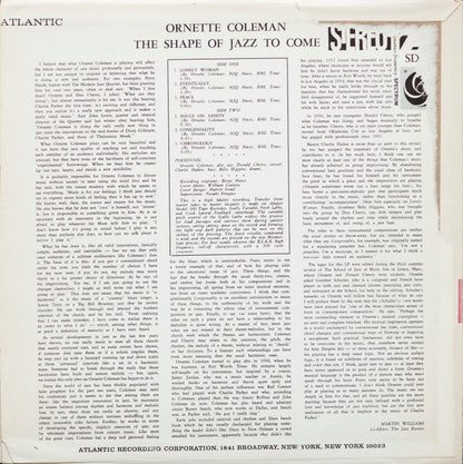 Ornette Coleman : The Shape Of Jazz To Come (LP, Album, RE, Pre)