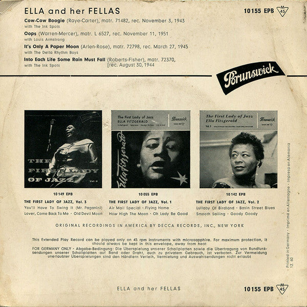 Ella* : Ella And Her Fellas (7", EP, Mono)