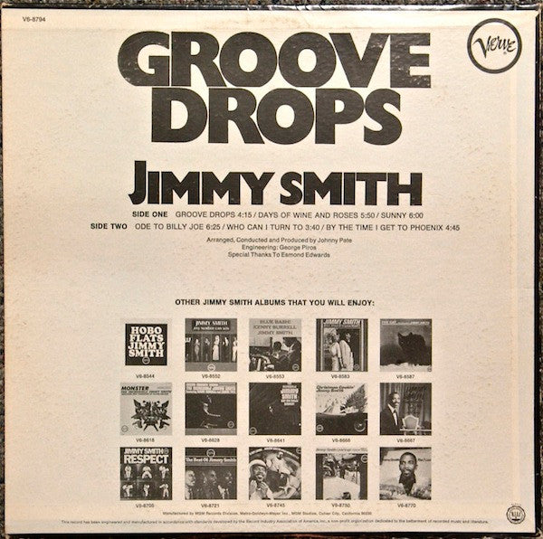 Jimmy Smith : Groove Drops (LP, Album)