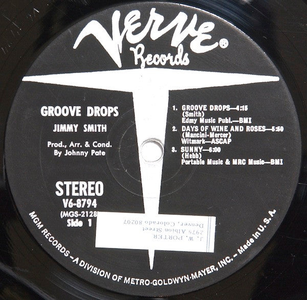 Jimmy Smith : Groove Drops (LP, Album)