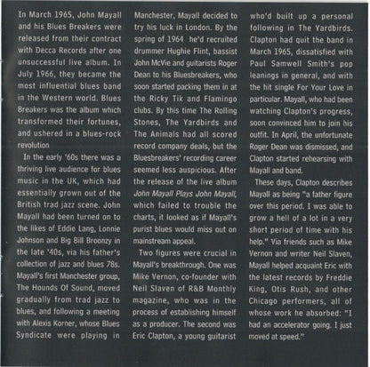 John Mayall With Eric Clapton : Blues Breakers (CD, Album, Mono, RE, RM)