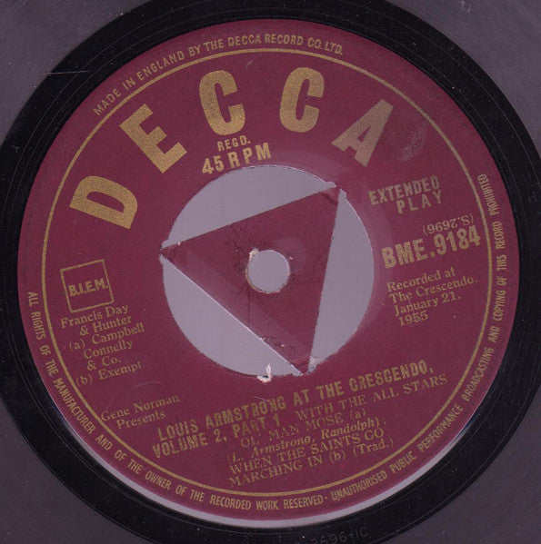 Louis Armstrong : At The Cresendo Vol 2, Part 3 (7", EP)