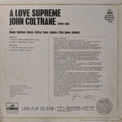 John Coltrane : A Love Supreme (LP, Album, Mono)