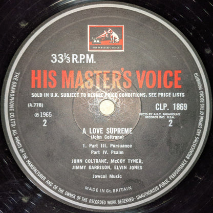 John Coltrane : A Love Supreme (LP, Album, Mono)