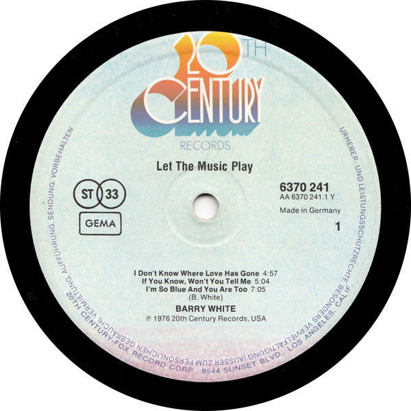 Barry White : Let The Music Play (LP, Album)