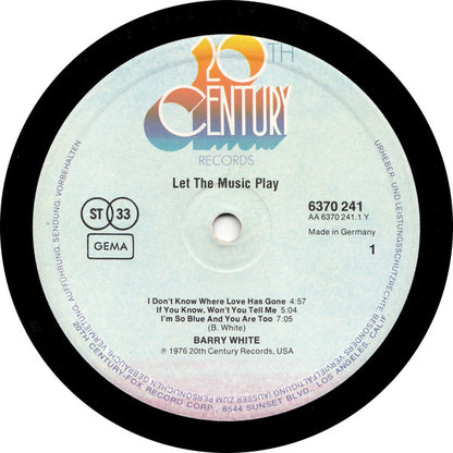 Barry White : Let The Music Play (LP, Album)