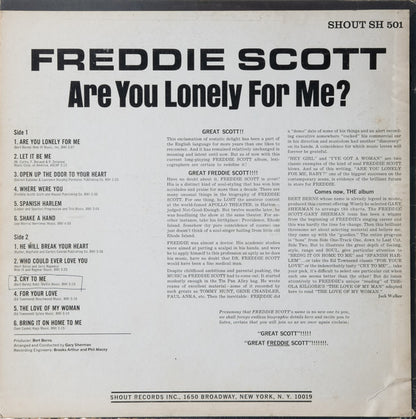 Freddie Scott (2) : Are You Lonely For Me? (LP, Album, Mono)