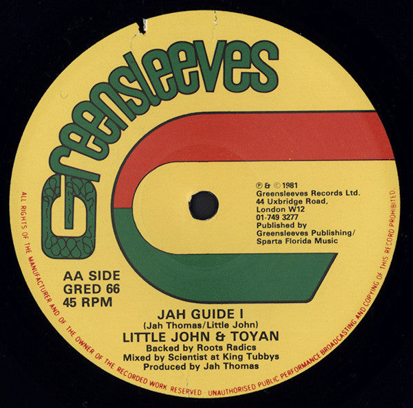 Tristan Palmer, Jah Thomas, Toyan & Little John : Entertainment / Jah Guide I (12")