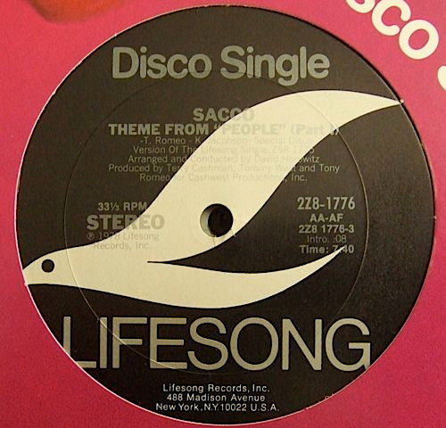 Lugee Sacco : Theme From People  (12")