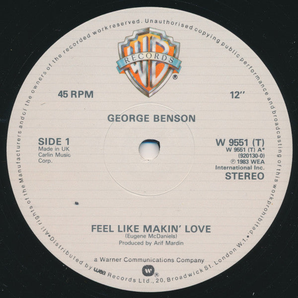 George Benson : Feel Like Makin' Love (12")