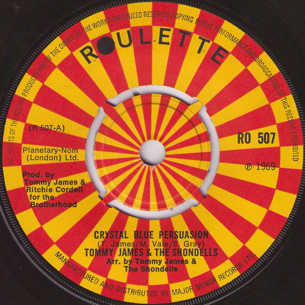 Tommy James & The Shondells : Crystal Blue Persuasion (7", Single)
