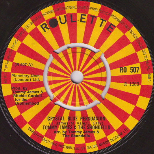 Tommy James & The Shondells : Crystal Blue Persuasion (7", Single)