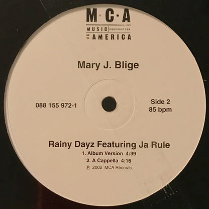 Mary J. Blige Featuring Ja Rule : Rainy Dayz (12")