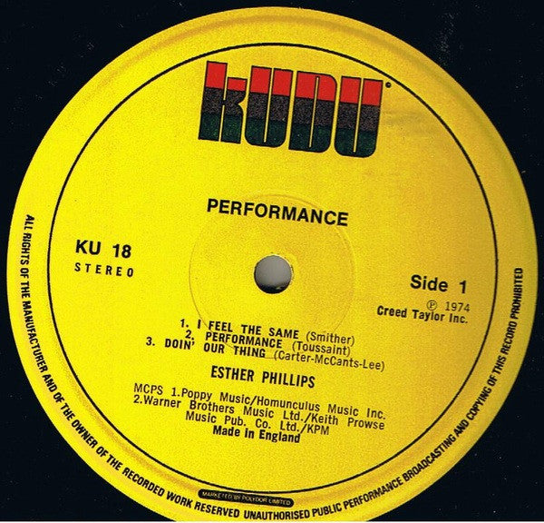Esther Phillips : Performance (LP, Album)