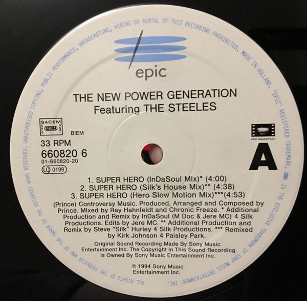 The New Power Generation Featuring The Steeles : Super Hero (12", Maxi)