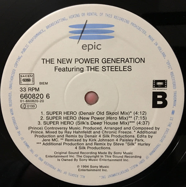 The New Power Generation Featuring The Steeles : Super Hero (12", Maxi)