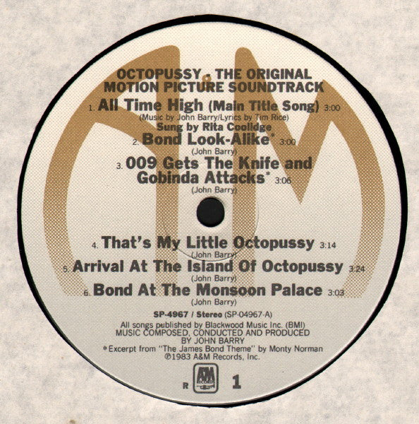 John Barry : Octopussy (Original Motion Picture Soundtrack) (LP, Album, R -)