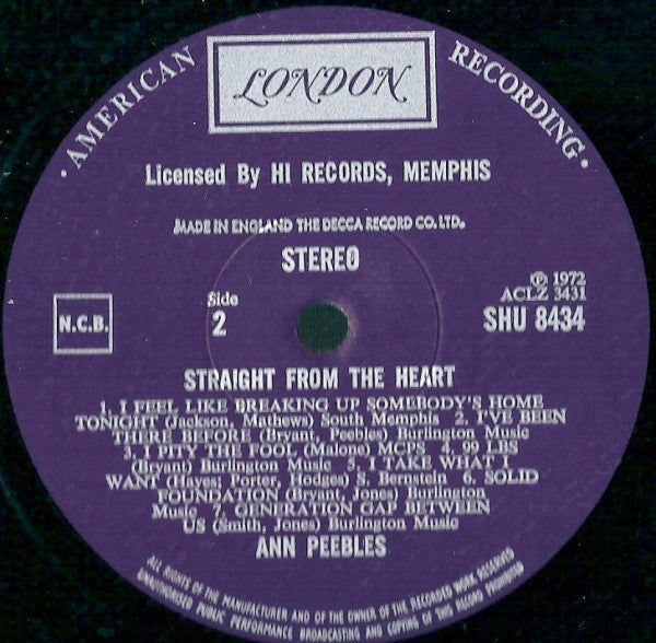 Ann Peebles : Straight From The Heart (LP, Album)