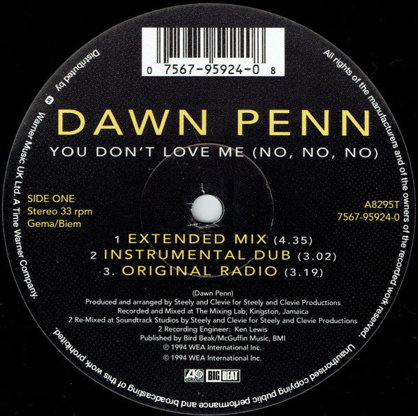 Dawn Penn : You Don't Love Me (No, No, No) (12", Single)
