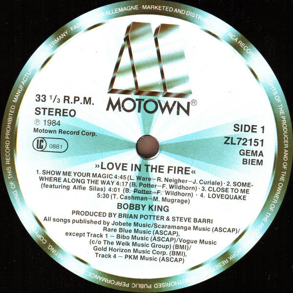 Bobby King : Love In The Fire (LP, Album)