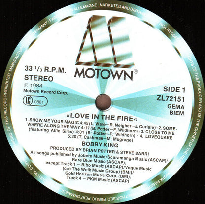 Bobby King : Love In The Fire (LP, Album)